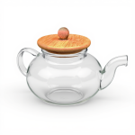 قوری چای پیرکس درب چوب