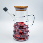 روغن ریز 600 ml پیرکس شیار دار درب بامبو