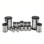 سرویس آشپزخانه 18 پارچه کمرباریک استیل درب مشکی یونیک کد UN-4620