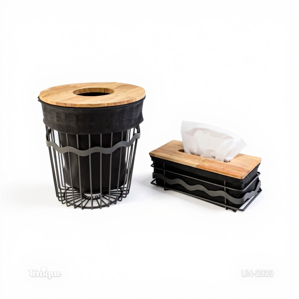 1763540587627-019a9b35-ab99-7802-9513-40da989e91fc سطل و جای دستمال فلزی یونیک کد UN-2929 - Image 1