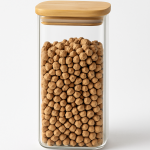 بانکه شیشه ای درب چوبی مربع 20سانت یونیک کد UN-1760